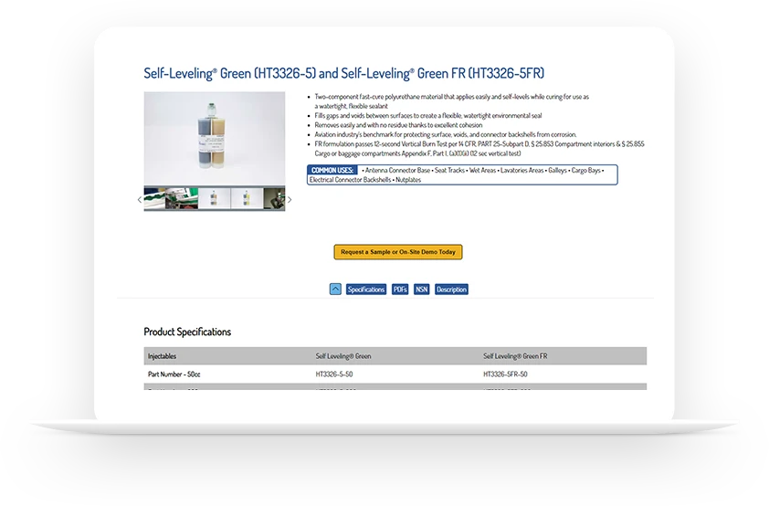 Av-DEC's new website copy of one of its sealant products