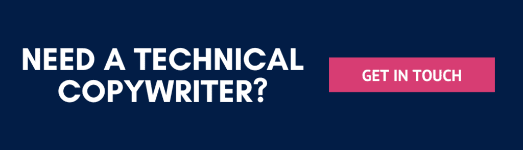 CTA banner for technical copywriter