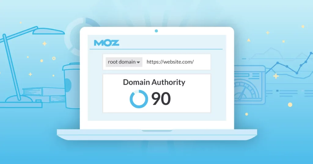 domain authority score measured for website