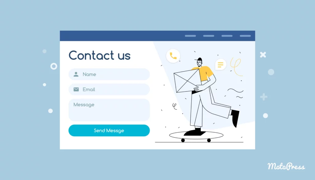 contact page in an engineering website