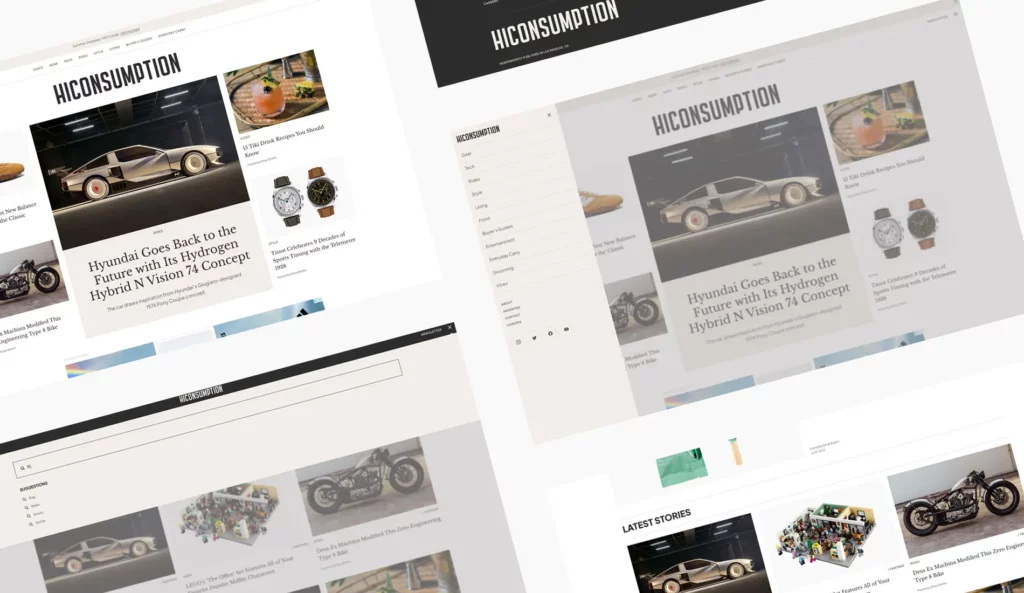 samples of website blog design