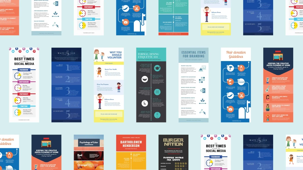 compilation of Canva infographics as content assets
