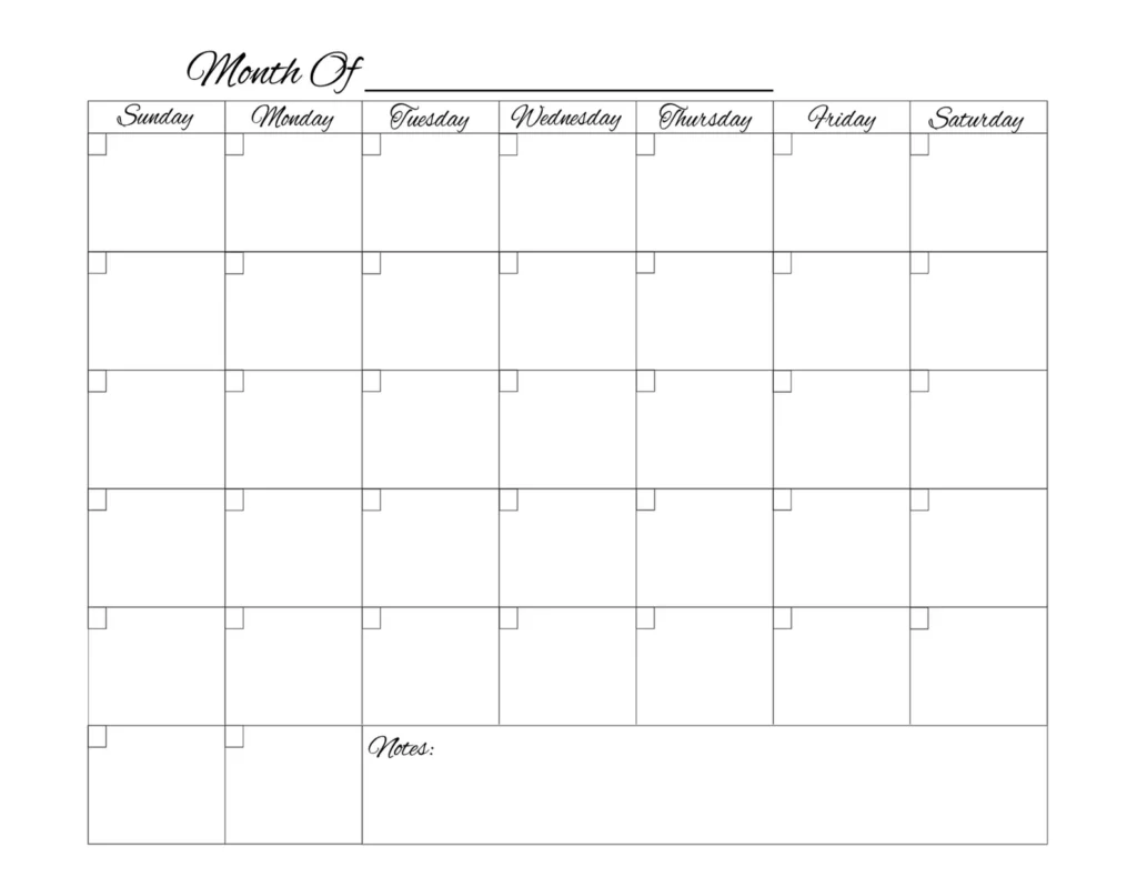 content calendar sample