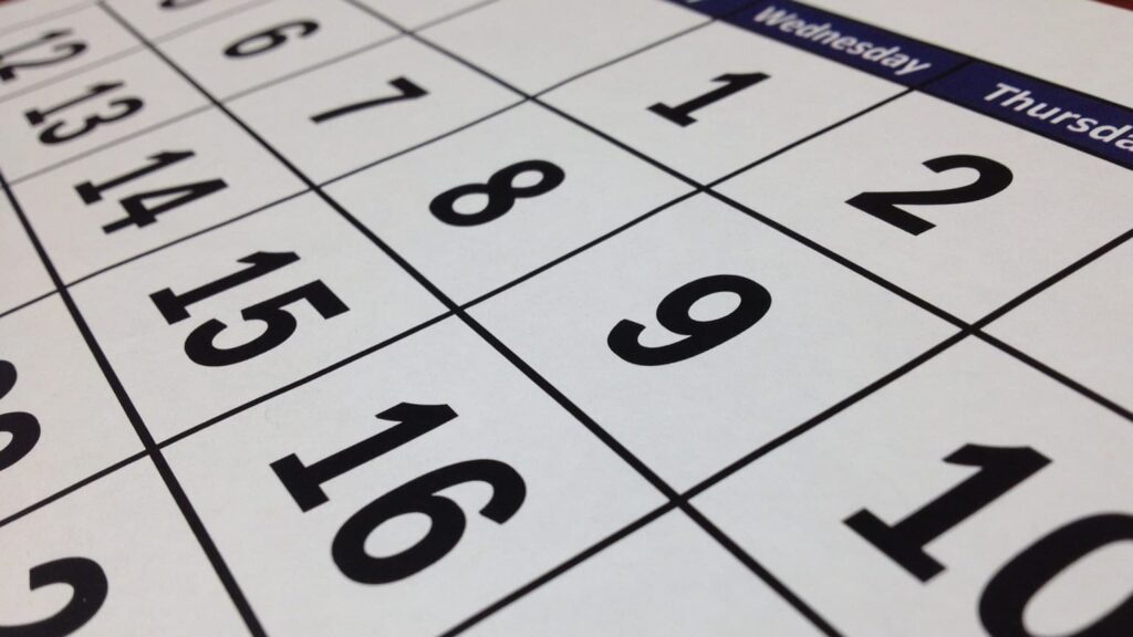 weekly content calendar